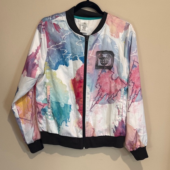 Disney Jackets & Blazers - Disney World Disney Parks Multicolor Light Weight Bomber Jacket Casual Chic